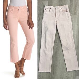 TRAVE Constance High Waist Ankle Jeans in Light Pink Denim